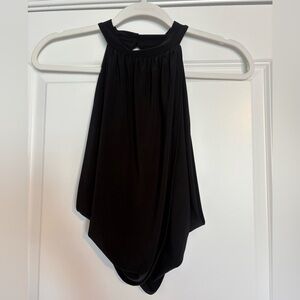 EUC PrettyLittleThing Black Draped Halter Top Size 8